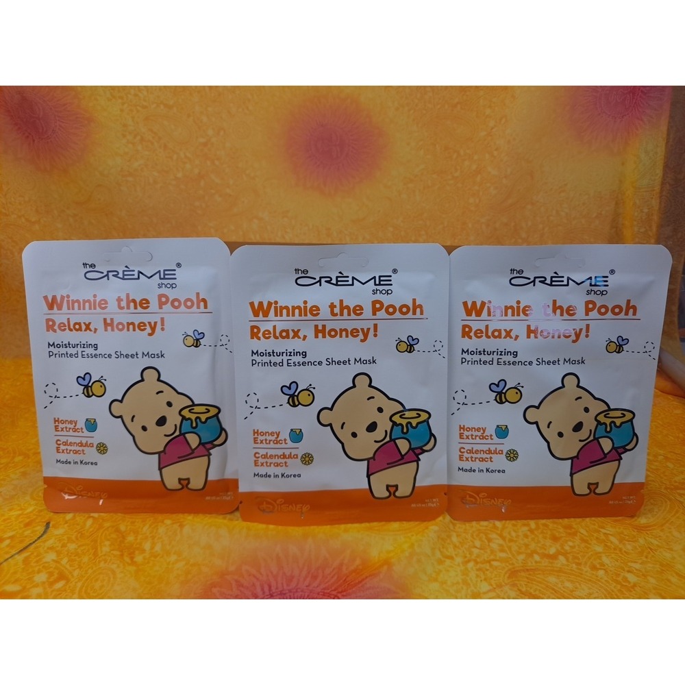The Crème Shop Disney Winnie the Pooh Relax, HONEY! Lot of 3 Moisturizing Masks